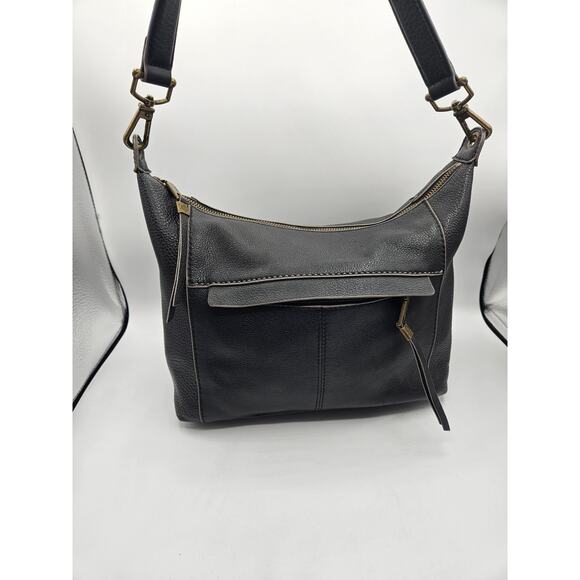 The Sak Women's Shoulder Bag Black Vegan Leather Zipper Pockets Medium - Picture 3 of 14